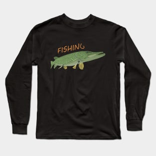 Northern Pike Fish Long Sleeve T-Shirt